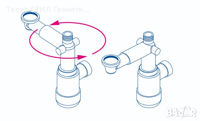 Сифон за мивка за баня, пести място под мивката модел Lux, снимка 4 - Мивки - 43928416