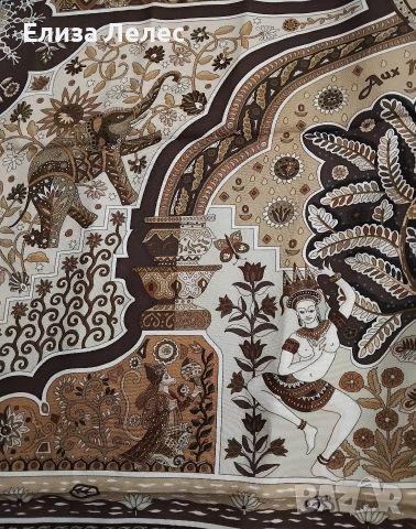 Hermes оригинален копринен шал 90/90 см., снимка 10 - Шалове - 52923743