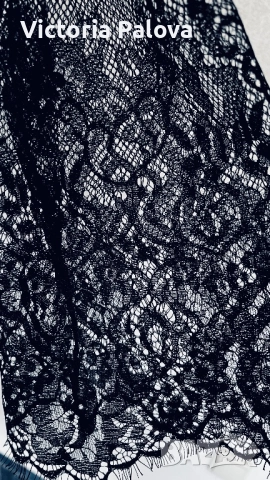 Елегантен черен шифонов пеньоар с дантелени ръкави, снимка 9 - Други - 52672055