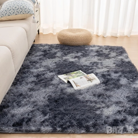 200x300см шаги пухкав килим с междинен слой пяна, Сив. Vamcheer, снимка 2 - Килими - 52569189