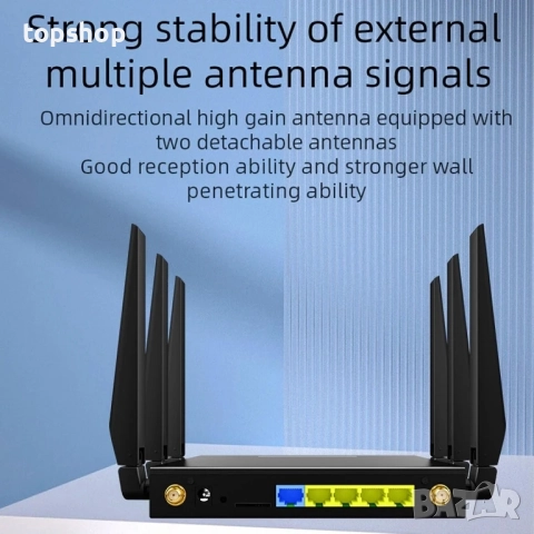 5G CPE рутер, WiFi6 двубандов рутер с 8 антени, WiFi6 1000Mbps гигабитов Ethernet мрежов 5G рутер..., снимка 3 - Рутери - 51636642