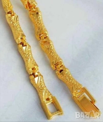 Стилна гривна от 9к попълнено злато 20 лв., снимка 3 - Гривни - 51785240