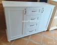 Скрин 123/45/90см. с 4 чекмеджета и врати-масив в Бяло! Наличен!, снимка 1