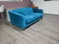 Дизайнерски син диван от плат голяма двойка, снимка 6
