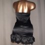 М/L Черна ,еластична сатенена къса рокля, снимка 5