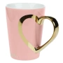 Розова триъгълна чаша "New Bone" със златиста дръжка – 350 мл_1225720, снимка 1