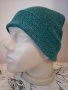 Плетена зимна шапка с подгъв Зелен меланж, снимка 1 - Шапки - 44088005