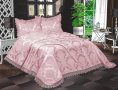 Луксозни покривки за спалня в комплект с долен чаршаф ранфорс , 2 калъфки ранфорс и 2 калъфки сатен