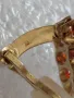 Златни дамски обеци с инкрустирани гранати злато 333, снимка 3