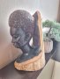Абаносова глава на африканска жена,ръчна изработка., снимка 1
