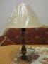 Малка семпла лампичка със стойка от стругован орех - 3, снимка 1 - Настолни лампи - 44034679