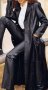 Дълъг черен кожен тренчкот,тренд, снимка 16