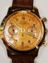 Мъжки златен-позлатен ръчен часовник,хронограф/VENUS/
