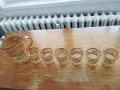 Чаши за вино с кана златен кант от средата на миналия век винтидж, снимка 1