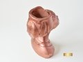 Декоративна бронзова кашпа / Подарък за жена / Кашпа с форма на глава на африканска жена, снимка 9