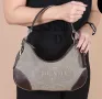 Дизайнерска Prada/Прада канвас чанта от канвас цвят на зелена маслина, снимка 1