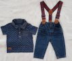Дънки и блуза за бебе 6 месеца, снимка 1 - Комплекти за бебе - 38006823