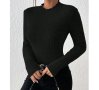 Черна блуза рипс, снимка 1 - Блузи с дълъг ръкав и пуловери - 43480631