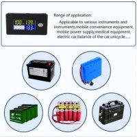 12V Lead-acid lithium battery meter LCD voltmeter temperature meter, снимка 2 - Друга електроника - 32777988