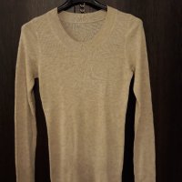 Плетена сива блузка с дълги ръкави, мека, комфортна, вертикален рипс, предаващ елегантност, открито , снимка 2 - Блузи с дълъг ръкав и пуловери - 37455382