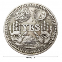 Голяма таро гадателска монета Да/Не Yes/No coin, Ф3,8см, цинкова сплав, снимка 9 - Други игри - 36411025