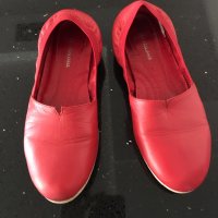 Италиански ежедневни равни обувки естествена кожа номер 38, снимка 1 - Дамски ежедневни обувки - 32981014