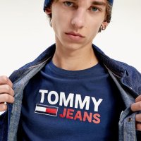 tommy hilfiger tommy jeans longsleeve - страхотна мъжка блуза КАТО НОВА, снимка 1 - Блузи - 43732531