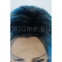 Къса синя лейс фронт перука Ейнджъл, снимка 4 - Аксесоари за коса - 29690971