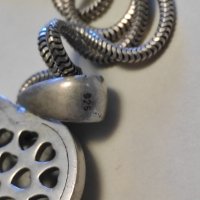 Сребърен синджир с висулка Булгари (231), снимка 4 - Колиета, медальони, синджири - 43688996