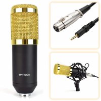 Кондензаторен студио микрофон, с шок маунт, поп филтър, рамо, стойка, Външна звукова карта, микрофон, снимка 6 - Микрофони - 36666290