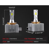 D1S LED xenon крушки, 90 W, 12000 LM, Canbus D-series, комплект, снимка 4 - Аксесоари и консумативи - 43203994