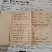 Продавам плоча с бележка с текст и автограф на Beniamino Gigli,един от най-великите италиански тенор, снимка 3 - Грамофонни плочи - 36542184