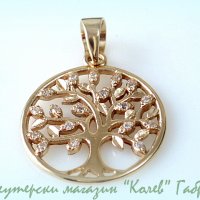 Златен медальон Дървото на живота, уникално красив 1.70ама, снимка 1 - Колиета, медальони, синджири - 26504801