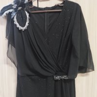 Черна дълга официална рокля размер L, снимка 1 - Рокли - 44103385
