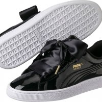 Puma, Лачени спортни обувки Basket Heart, Черен, снимка 1 - Маратонки - 39254131