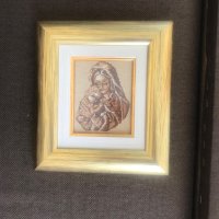  Продавам икона "Дева Мария" гоблен . , снимка 2 - Гоблени - 36881784