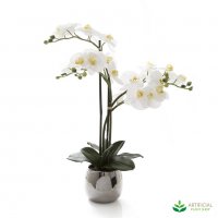 изкуствена бяла реалисти4на орхидея , снимка 1 - Декорация за дома - 26209761