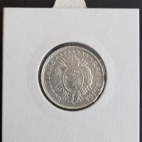 Сребърна монета Боливия 20 Сентавос 1878 г., снимка 2 - Нумизматика и бонистика - 39159894