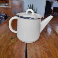 Стар емайлиран чайник #57, снимка 3 - Антикварни и старинни предмети - 43779360