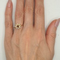 Златни пръстени с сапфири, рубини и диаманти- 18К, снимка 4 - Пръстени - 39790245