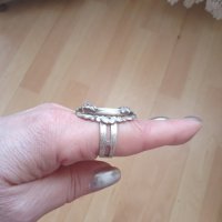 Стар сребърен пръстен 925 с натурален седеф става за всички размери , снимка 4 - Пръстени - 32311562