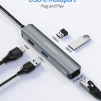 USB C хъб 6 в 1 CableCreation с 4K HDMI, Ethernet Gigabit порт, 3хUSB 3.0, снимка 2 - Други - 35109144
