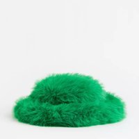 Зелена пухена шапка Fluffy Bucket Hat H&M, снимка 3 - Шапки - 43103576