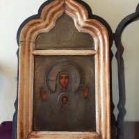 Старинна Икона на Богородица - 19в. , снимка 3 - Антикварни и старинни предмети - 33514497