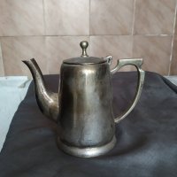 посребрена метална кана,чайник арт деко, снимка 2 - Антикварни и старинни предмети - 32540179
