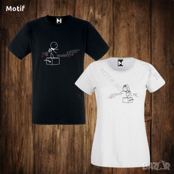Тениски за двойки - Свети Валентин - дамска тениска + мъжка тениска , снимка 1