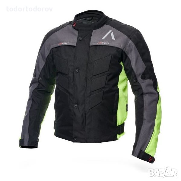 Текстилно мото яке ADRENALINE PYRAMID 2.0 BLACK/GREY/FLUO,протектори, снимка 1