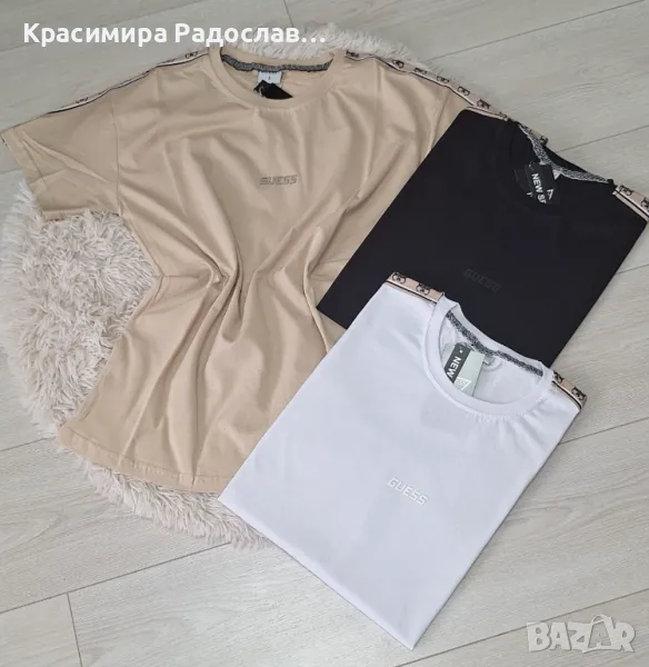 Дамски сет тениска Guess и клинчета OYSHO, снимка 1