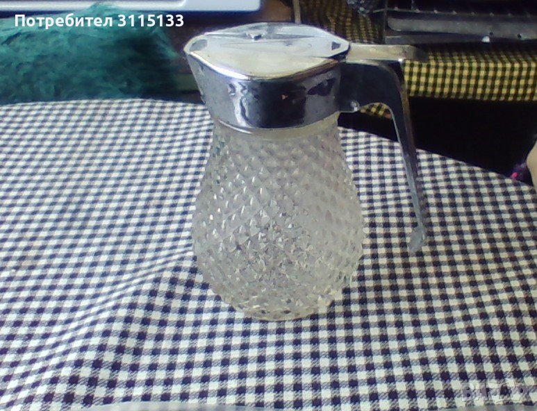 Стъклена каничка за мед ,мляко ,сметана ,Испания ,НОВА , снимка 1