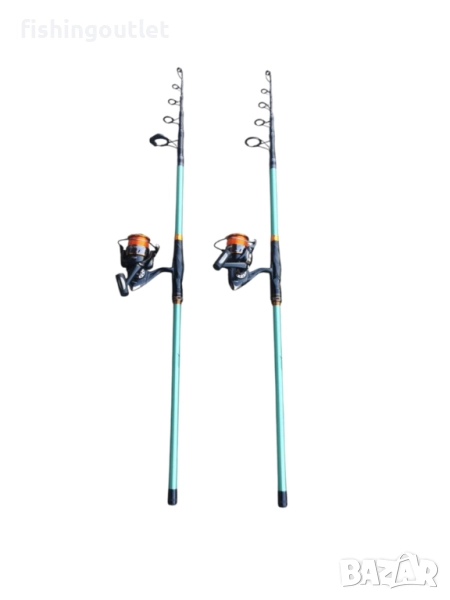 Два карбонови телекарпа 3.60мт + макари VC8000 13 лагера и корда. Нови, снимка 1